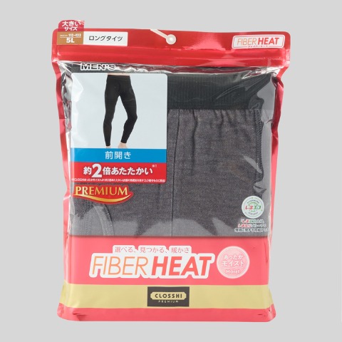 メンズ　ロングタイツ（3L～5L・FIBER HEATプレミアム）