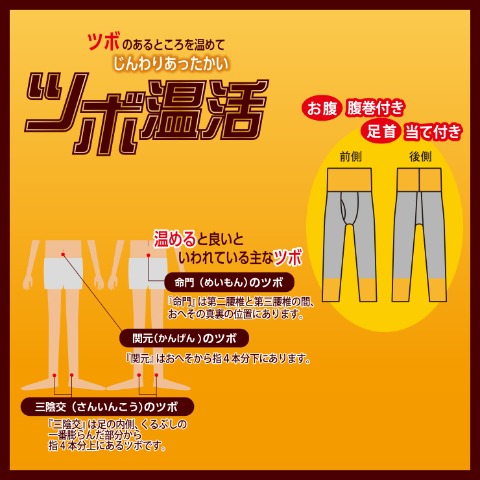 メンズ　ロングタイツ（ツボ温活）