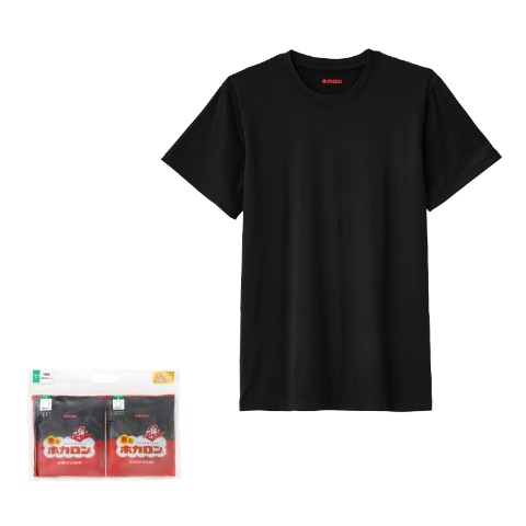 メンズ　4枚組　半袖丸ネックインナー（ホカロン）