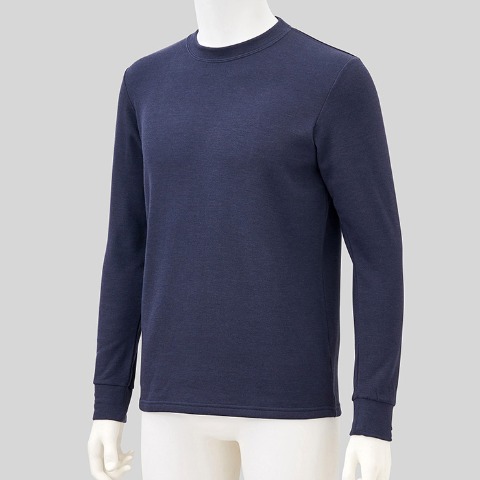 メンズ　丸首インナー（FIBER HEAT SUPER PREMIUM あったかコットン）