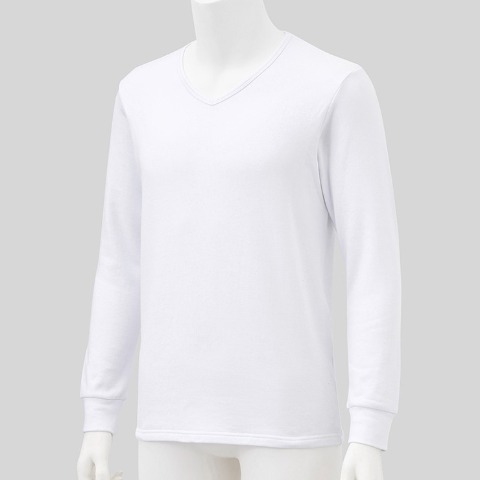 メンズ　V首インナー（FIBER HEAT SUPER PREMIUM あったかコットン）