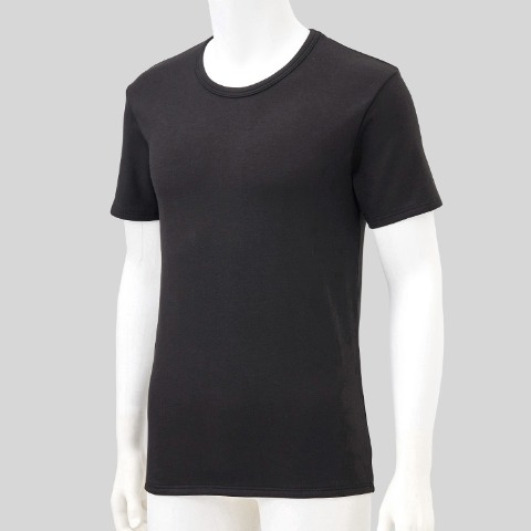 メンズ　半袖丸首インナー（FIBER HEAT SUPER PREMIUM あったかモイスト）