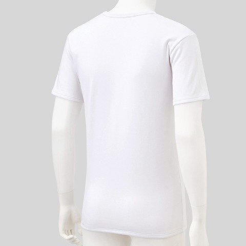 メンズ　半袖V首インナー（FIBER HEAT SUPER PREMIUM あったかモイスト）