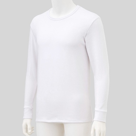 メンズ　長袖丸首インナー（FIBER HEAT SUPER PREMIUM あったかモイスト）