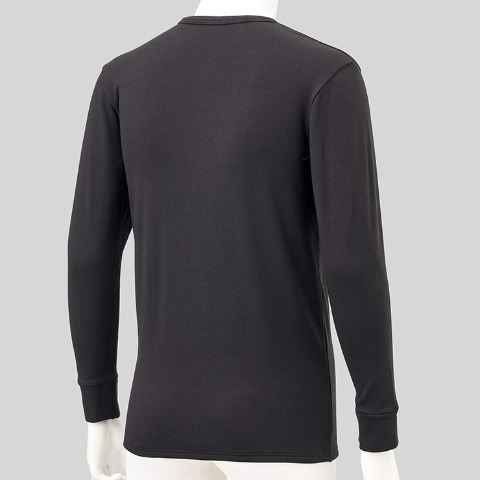 メンズ　長袖丸首インナー（FIBER HEAT SUPER PREMIUM あったかモイスト）