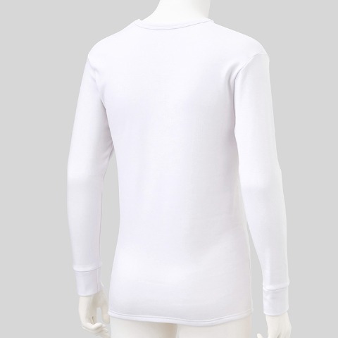 メンズ　長袖V首インナー（FIBER HEAT SUPER PREMIUM あったかモイスト）