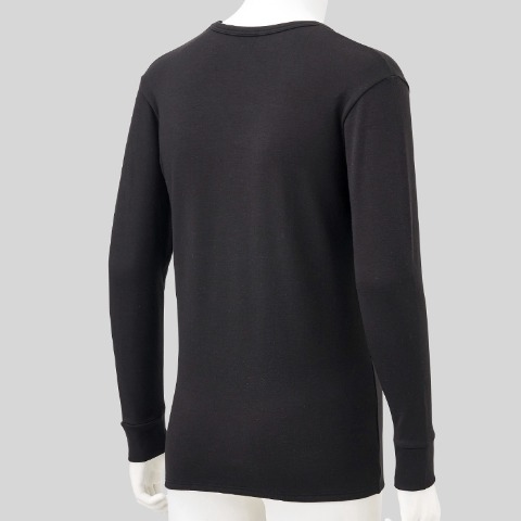 メンズ　長袖V首インナー（FIBER HEAT SUPER PREMIUM あったかモイスト）