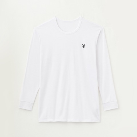 メンズ　長袖丸首インナー（FIBER HEAT・PLAYBOYコラボ）