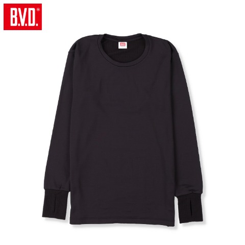 メンズ　長袖丸首インナー（B.V.D.）サムホール仕様