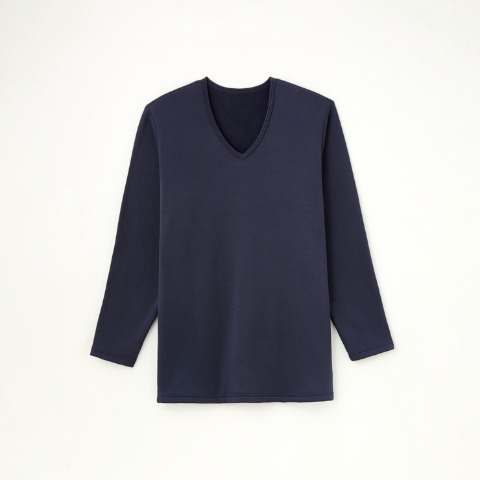 メンズ　長袖Vネックインナー（FIBER HEAT×ホカロン）