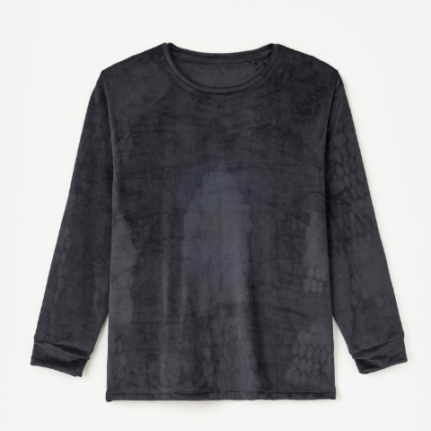 メンズ　長袖丸首インナー（桐灰）