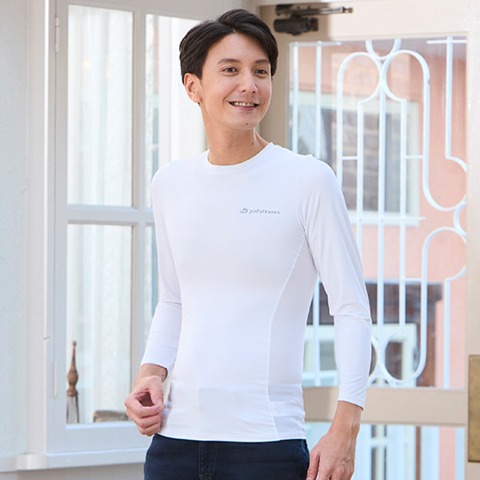 メンズ 長袖インナー（活き活きラボ×Phiten）