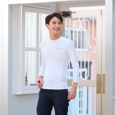 メンズ 長袖インナー（活き活きラボ×Phiten）