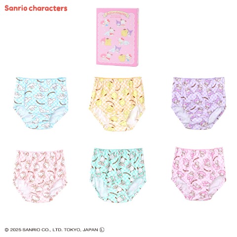 ガールズ　6枚組ショーツ（110cm-130cm・サンリオキャラクターズ）