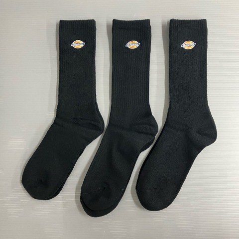 メンズ　3足組クルーソックス（FIBER HEAT×ディッキーズ）