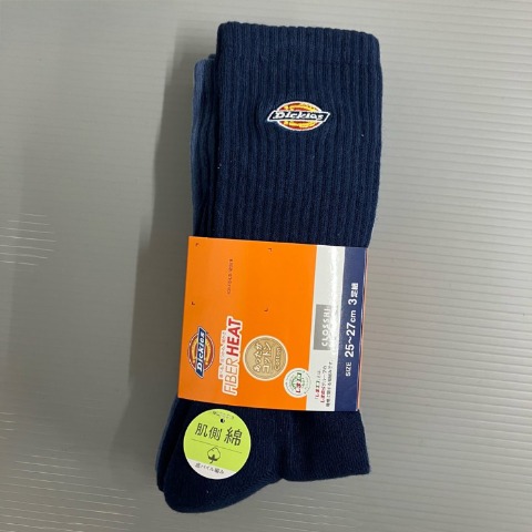 メンズ　3足組クルーソックス（FIBER HEAT×ディッキーズ）