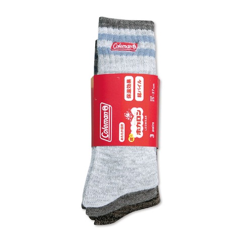 メンズ　3足組ソックス（Coleman×ホカロン）