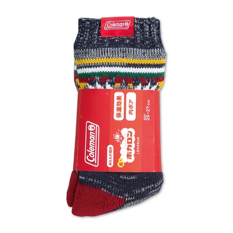 メンズ　裏ボア総パイルソックス（Coleman×ホカロン）
