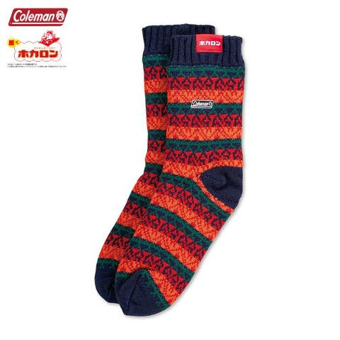 メンズ　裏ボア総パイルソックス（Coleman×ホカロン）