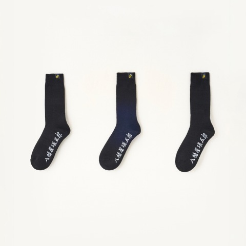 メンズ　3足組ソックス（FIBER HEAT×八幡屋礒五郎）