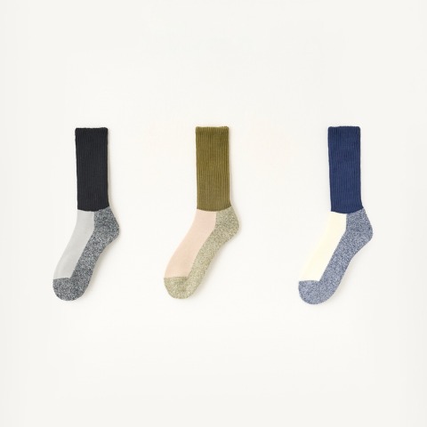 メンズ　3足組ソックス（FIBER HEAT×桐灰）