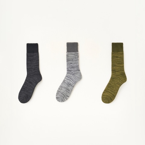メンズ　3足組ソックス（FIBER HEAT×桐灰）