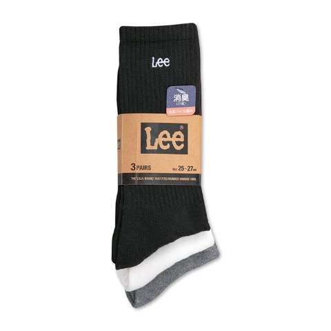 メンズ　3足組ソックス（Lee）