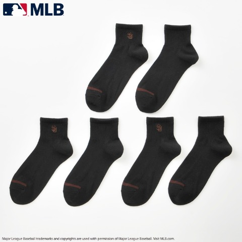 メンズ 3足組ショートソックス（MLB）
