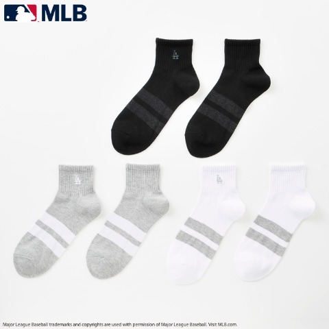 メンズ 3足組ショートソックス（MLB）