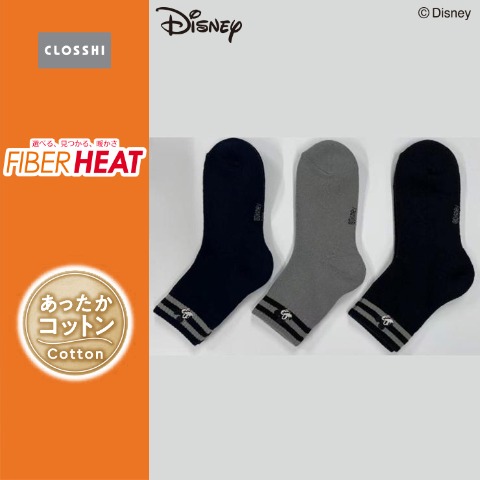 メンズ　ソックス（ミッキーマウス・FIBER HEAT）