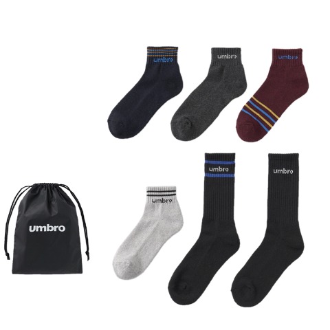 メンズ　6足組ソックス（アンブロ）