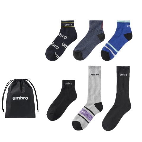 メンズ　6足組ソックス（アンブロ）