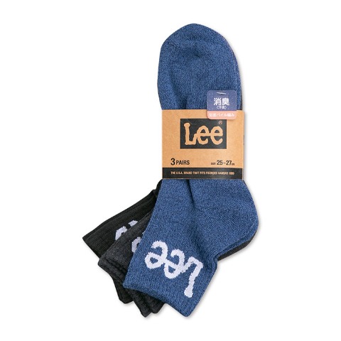 メンズ　3足組ソックス（Lee）