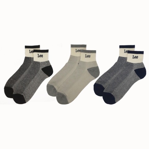 メンズ　3足組ソックス（Lee）