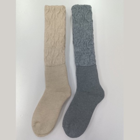 レディース　2足組総パイル裏起毛ハイソックス（FIBER HEAT SUPER PREMIUM）