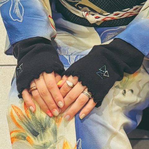 レディース　レッグウォーマー（さんかく）