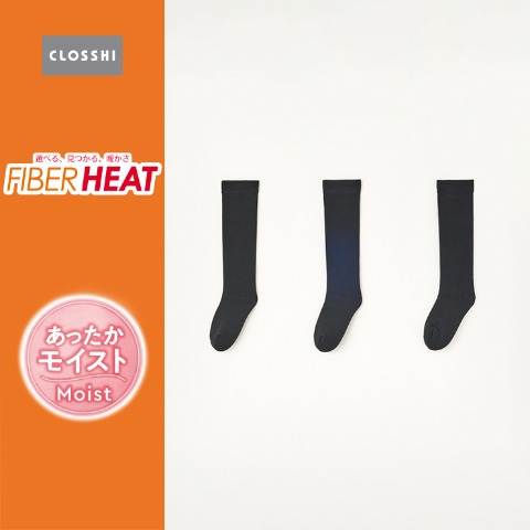 レディース　3足組裏起毛ハイソックス（Hina）