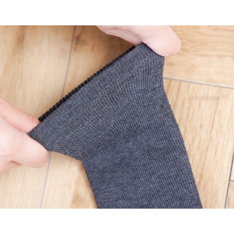 レディース　3足組裏起毛ハイソックス（Hina）リブ