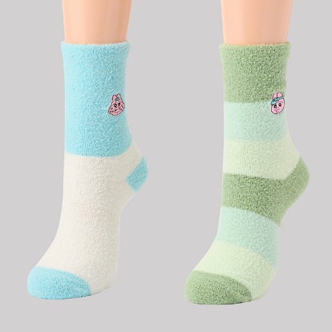 レディース もこもこ靴下 2足組（おぱんちゅうさぎ）