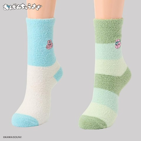 レディース もこもこ靴下 2足組（おぱんちゅうさぎ）