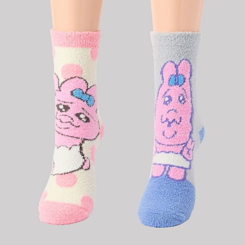 レディース もこもこ靴下 2足組（おぱんちゅうさぎ）