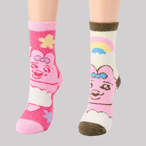 レディース もこもこ靴下 2足組（おぱんちゅうさぎ）