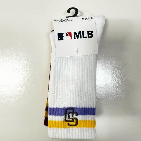レディース 3足組クルーソックス（MLB）