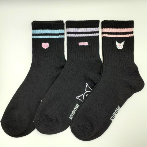 レディース　3足組ソックス（クロミ）