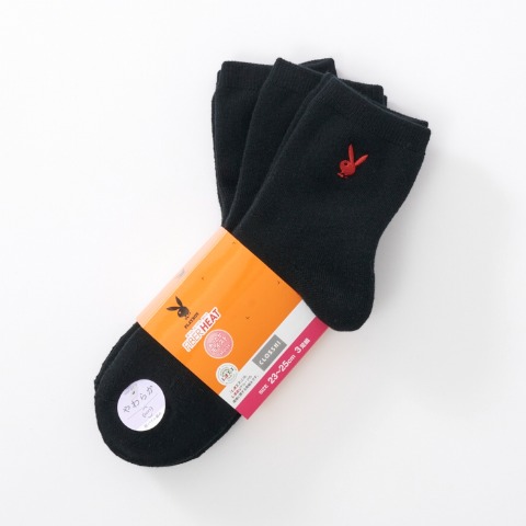 レディース　3足組ソックス（FIBER HEAT×PLAYBOY）