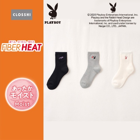 レディース　3足組ソックス（FIBER HEAT×PLAYBOY）