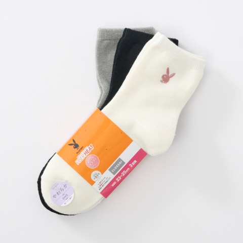 レディース　3足組ソックス（FIBER HEAT×PLAYBOY）
