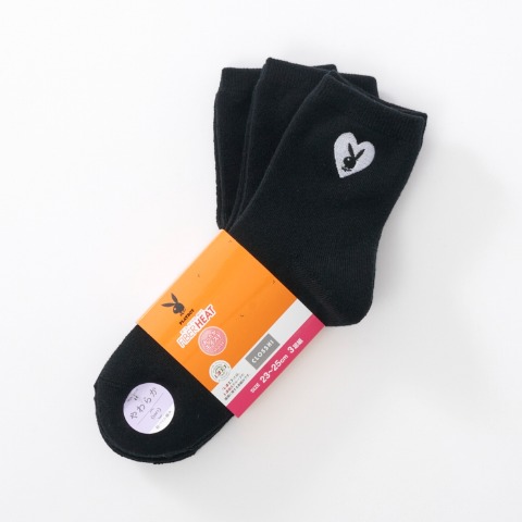 レディース　3足組ソックス（FIBER HEAT×PLAYBOY）