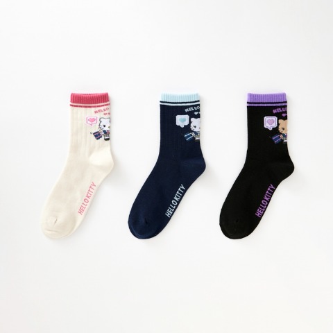 レディース　3足組ソックス（ハローキティ）
