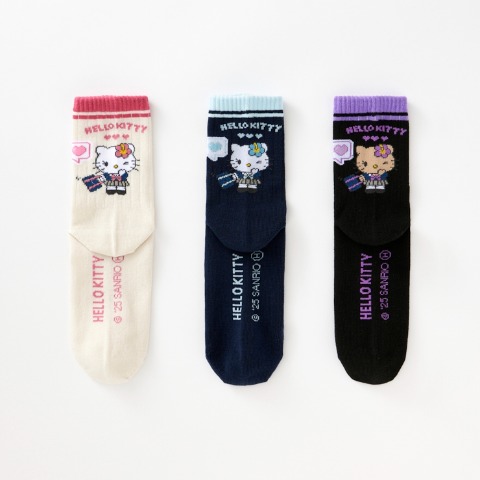 レディース　3足組ソックス（ハローキティ）